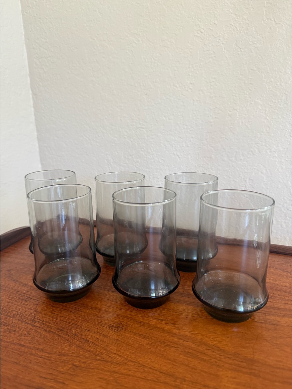 Set of MCM Libbey Impromptu Smoke Glasses - 6-Piece